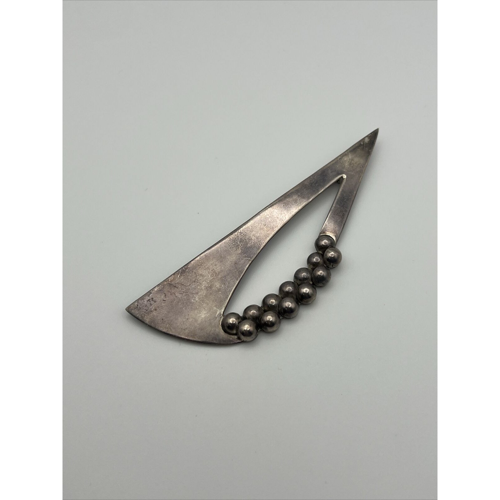 Mexico 925 Sterling Silver - Vintage Modernist Bubble Detail Brooch